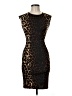 Aqua Animal Print Brown Cocktail Dress Size M (estimated) - photo 1