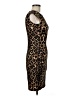 Aqua Animal Print Brown Cocktail Dress Size M (estimated) - photo 4