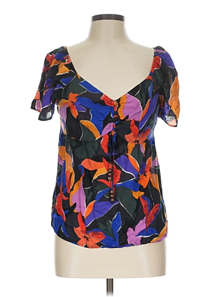 Pre-owned Dr2 Short Sleeve Blouse In Black