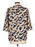 Cooper & Ella 100% Polyester Floral Yellow 3/4 Sleeve Blouse Size Lg (3) - photo 2