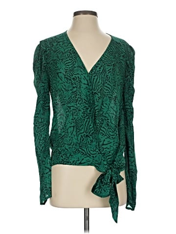 Parker Long Sleeve Silk Top (view 1)