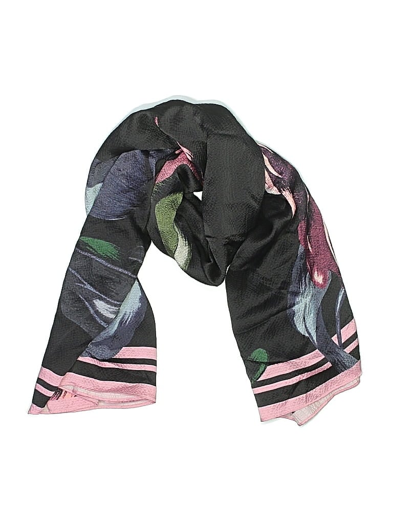 Pre-owned Ted Baker Silk Scarf In Black