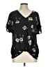West Kei 100% Polyester Black Short Sleeve Blouse Size L - photo 1