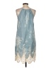 Buttons 100% Cotton Blue Cocktail Dress Size S - photo 2
