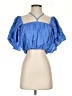 Zara Blue Short Sleeve Blouse Size XS - photo 1