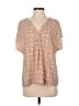 Ann Taylor 100% Polyester Tan Short Sleeve Blouse Size M - photo 1