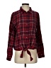 Aqua 100% Cotton Plaid Red Long Sleeve Button-Down Shirt Size S - photo 1