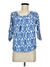 Newbury Kustom 100% Rayon Blue 3/4 Sleeve Blouse Size M - photo 1
