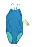 Speedo Solid Blue One Piece Swimsuit Size XS (kids) - photo 1