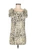 MICHAEL Michael Kors Animal Print Ivory Short Sleeve Blouse Size M - photo 1