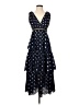 Self-Portrait 100% Polyester Polka Dots Blue Cocktail Dress Size 4 - photo 1