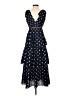 Self-Portrait 100% Polyester Polka Dots Blue Cocktail Dress Size 4 - photo 2