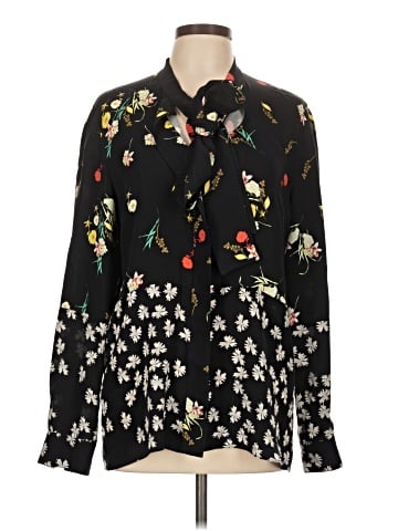 Derek Lam Long Sleeve Silk Top (view 1)