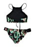 Eidon Tropical Black Two Piece Swimsuit Size S - photo 2
