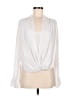 BCBGMAXAZRIA 100% Polyester Silver Long Sleeve Blouse Size M - photo 1