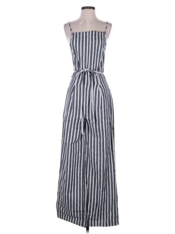 Madewell Pleated Wide-Leg Jumpsuit in Pinstripe Linen (view 1)