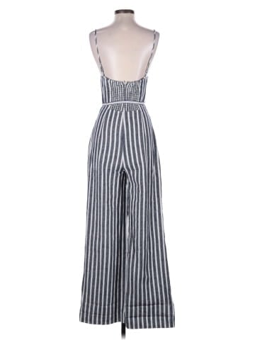 Madewell Pleated Wide-Leg Jumpsuit in Pinstripe Linen (view 2)
