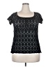 AB Studio Black Short Sleeve Top Size 2X - photo 1