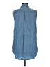 Intro Blue Sleeveless Button-Down Shirt Size M - photo 2