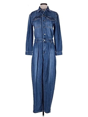 Madewell Pleated Barrel-Leg Jumpsuit in Baywood Wash: Airy Denim Edition (view 1)