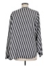 Anne Klein 100% Polyester Stripes Silver Long Sleeve Blouse Size M - photo 2