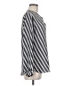 Anne Klein 100% Polyester Stripes Silver Long Sleeve Blouse Size M - photo 4