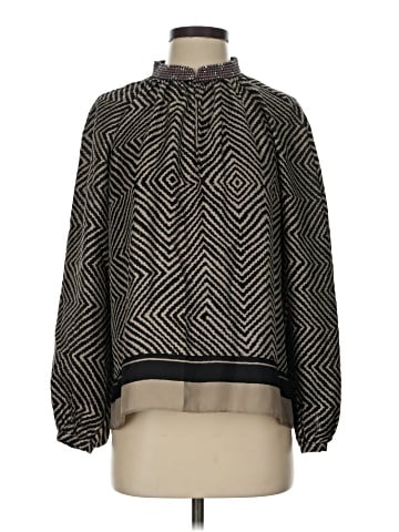 Elizabeth and James Long Sleeve Silk Top (view 1)