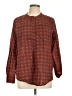 C. Wonder Argyle Brown Long Sleeve Blouse Size L - photo 1