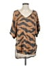 Hopely Animal Print Brown Short Sleeve T-Shirt Size S - photo 1