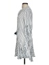 AaKaa 100% Rayon Stripes Gray Casual Dress Size S - photo 5