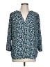 NYDJ 100% Polyester Animal Print Teal 3/4 Sleeve Blouse Size L - photo 1
