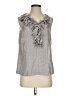J.Crew 100% Silk Animal Print Tan Gray Sleeveless Silk Top Size 4 - photo 1