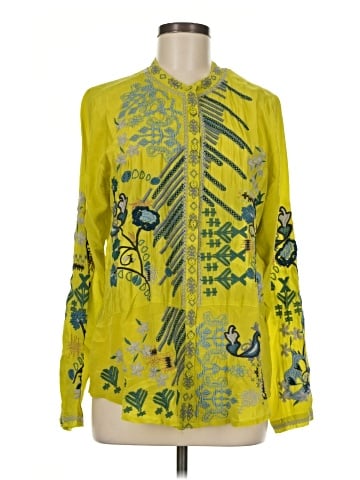 Johnny Was Long Sleeve Silk Top (view 1)