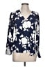 Talbots 100% Viscose Blue 3/4 Sleeve Blouse Size Lg Petite - photo 1