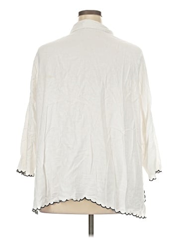 Sigrid Olsen 3/4 Sleeve Button-Down Shirt (view 2)
