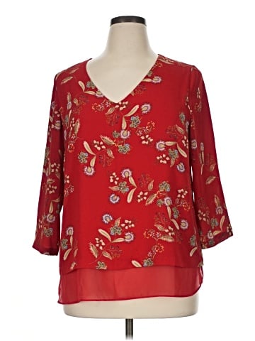 Rose + Olive 3/4 Sleeve Blouse (view 1)