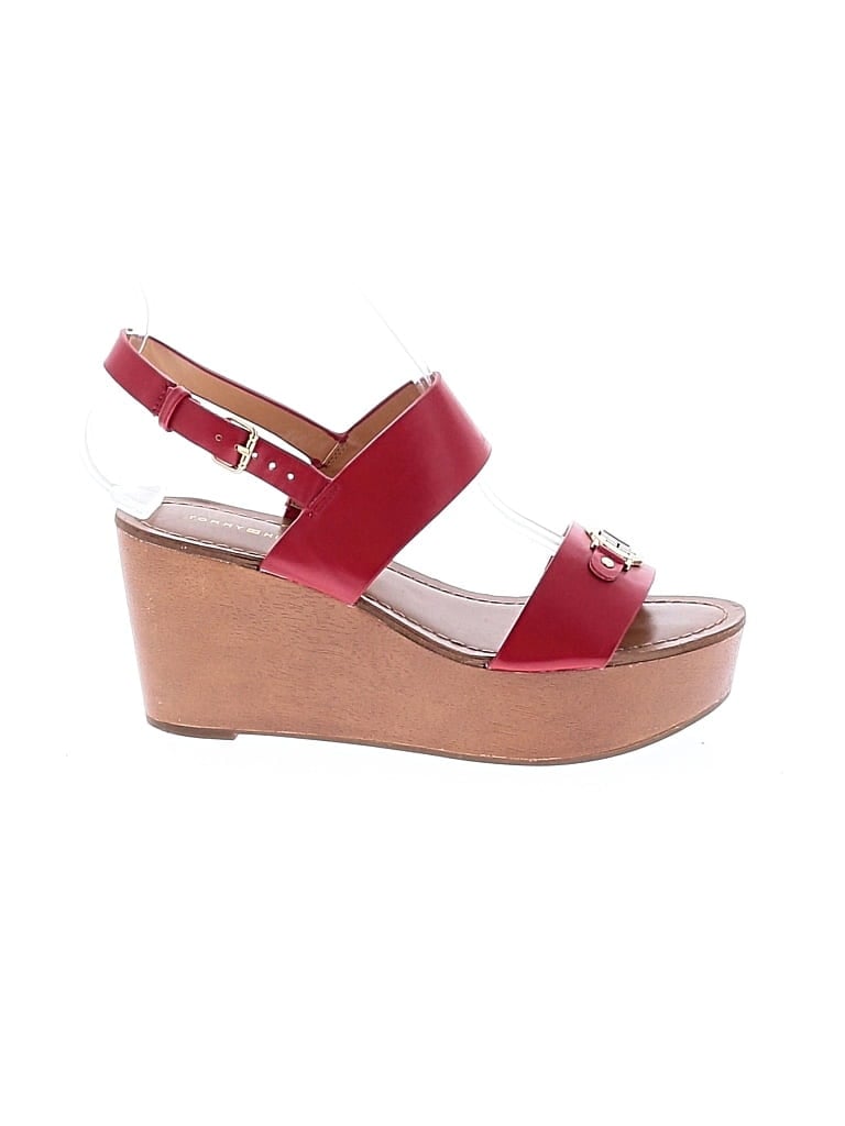 Pre-owned Tommy Hilfiger Wedges In Red