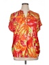 Cupcakes & Cashmere 100% Polyester Tropical Orange Short Sleeve Blouse Size XL - photo 1