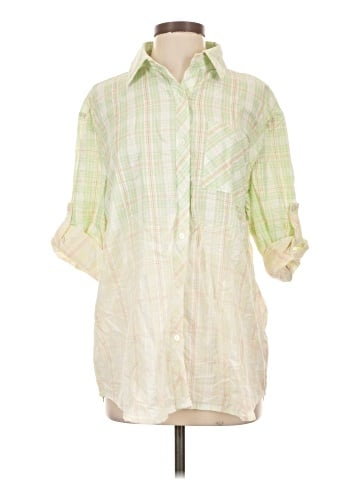 White Birch 3/4 Sleeve Button-Down Shirt (view 1)