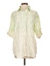 White Birch Green 3/4 Sleeve Button-Down Shirt Size S - photo 1