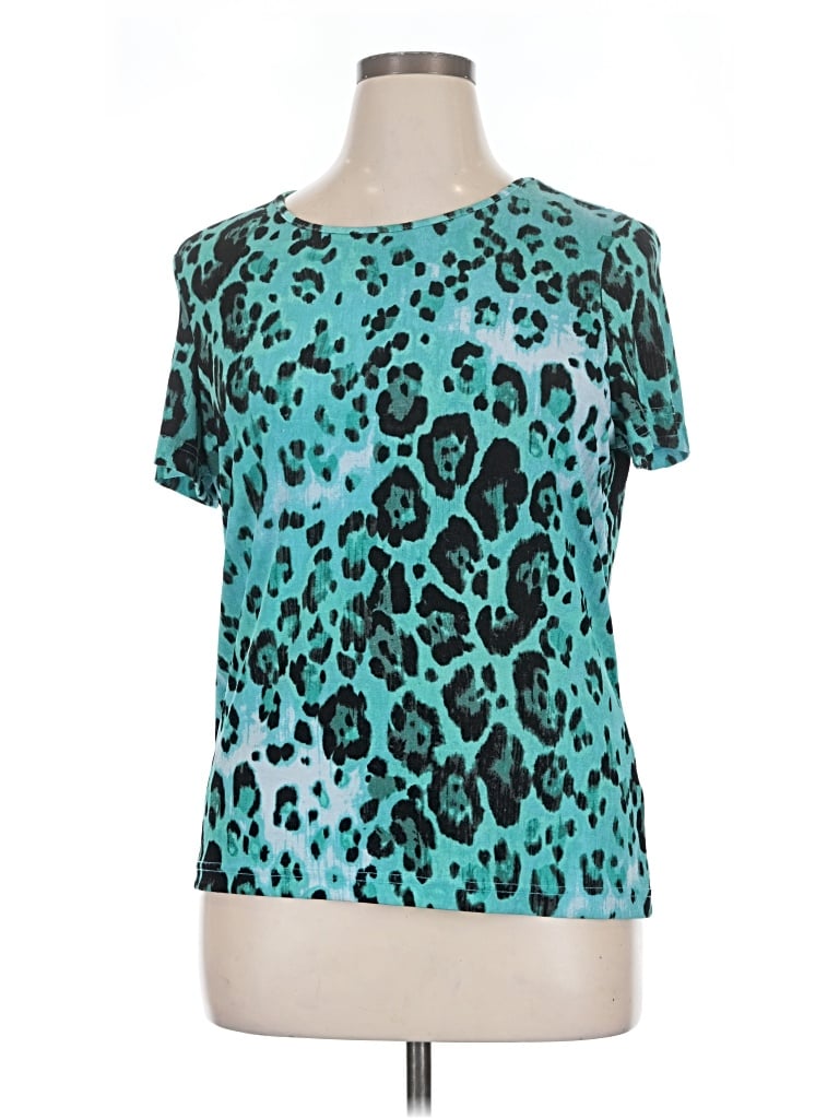 Pre-owned Jaclyn Smith Short Sleeve T-shirt In Teal