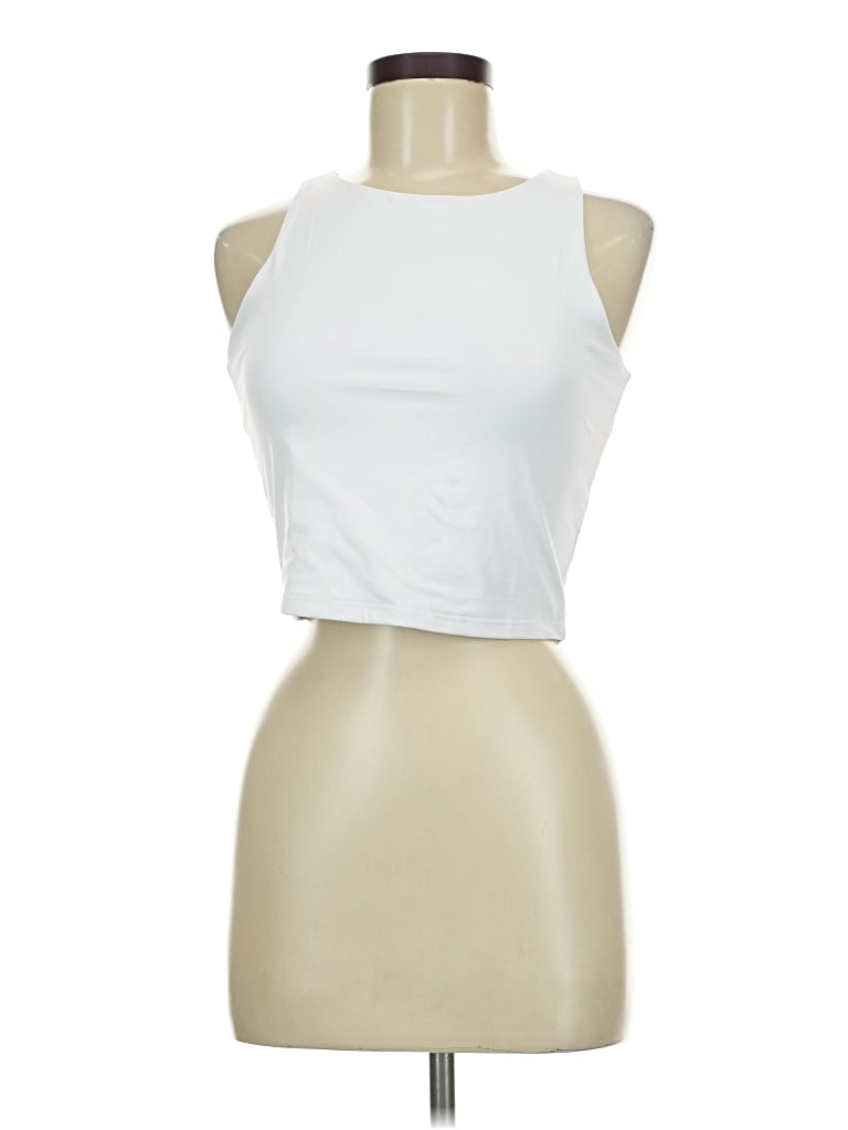 Pre-owned Reoria Sleeveless Top White Halter Neckline Tops