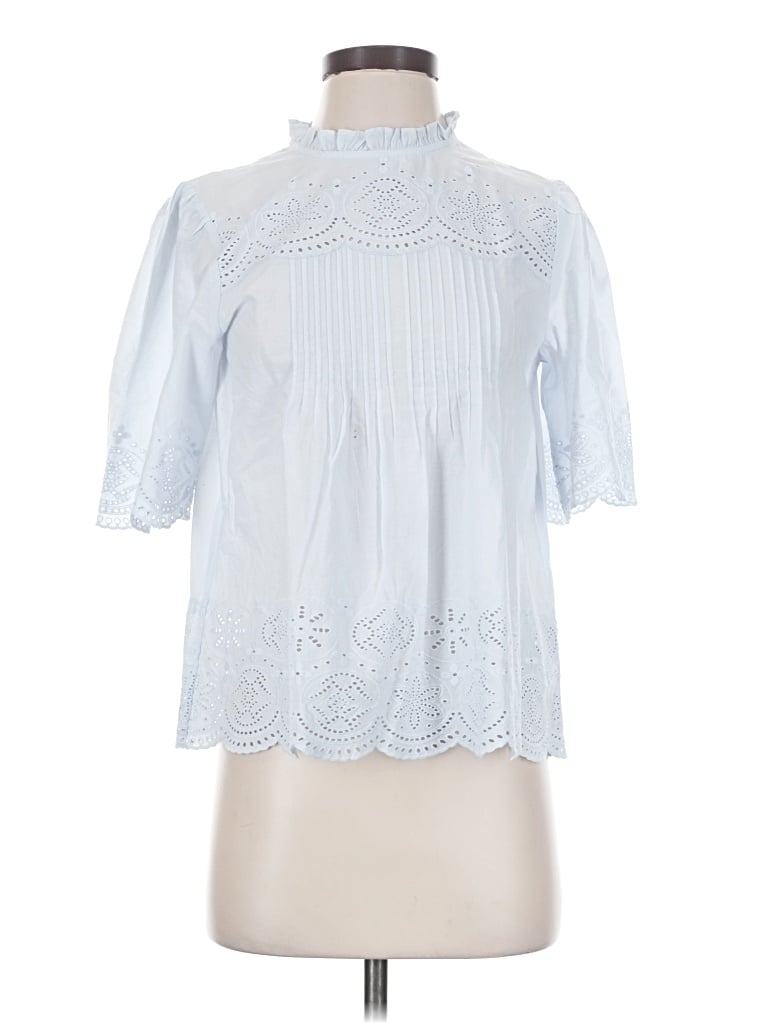 Madewell Short Sleeve Blouse In Blue