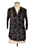 Tiny Black 3/4 Sleeve Silk Top Size L - photo 1