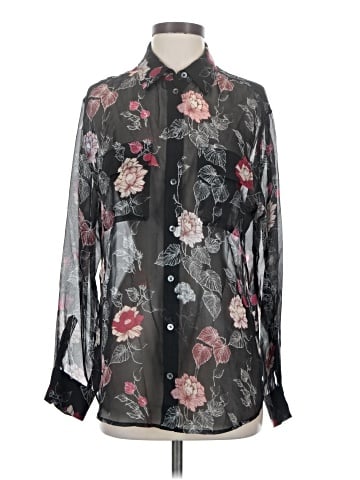 Equipment Long Sleeve Silk Top (view 1)