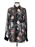 Equipment 100% Silk Floral Black Long Sleeve Silk Top Size S - photo 1