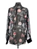 Equipment 100% Silk Floral Black Long Sleeve Silk Top Size S - photo 2