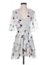 BCBGMAXAZRIA 100% Silk Floral Gray Cocktail Dress Size 0 - photo 1