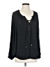 Jennifer Lopez 100% Polyester Black Long Sleeve Blouse Size S - photo 1