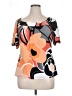 AB Studio 100% Polyester Orange Short Sleeve Blouse Size XL - photo 1